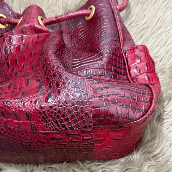 Brahmin Belinda Melbourne Red Crocodile-Embossed Women's Bag medium / large - Picture 7 of 15